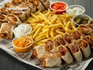  9 مطعم . شاورما . بروستد . زنجر . فروج . وسناكات  شغال 100%  للبيع أو للإيجار والضمان  بكامل المعدات..