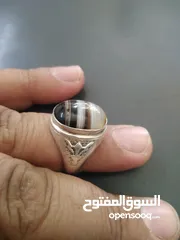  2 خاتم فضة 925 حجر العقيق المصور الطبيعي تشكيل رباني الوزن 11غرام القياس 28 صياغه ايرانية