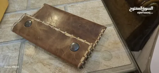  6 محفظة جلد طبيعية يدوي جديدة لكلا الجنسين