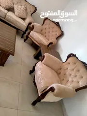  2 طقم كنب  حفر مصري بحالة الوكالة تنجيد جديد سبع مقاعد طقم كنب حفر مصري بحالة الوكالة تنجيد ممتاز