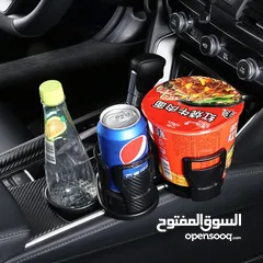  4 حامل أكواب السيارة الدوار 2 في 1 - ABS متين، إكسسوار داخلي متعدد الوظائف للسيارة والمركبات والشاحنات