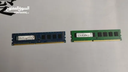  1 حبتين رام 4gb-4gb ddr3  1600MHz Kingston شغال 100%