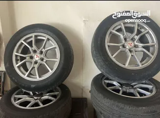  3 جنط ميتسوبيشي وكالة خالي من اي ضرر مع كوشوك نص عمر اصلي و فحص قبل البيع