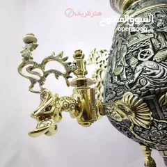  19 سماورالفحم للنحاسية الفاخرة 6-8 ليتر 100./. نحاسية 100./.صنع يدوية الفاخر مجلل صنع في ايران