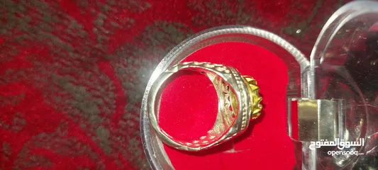  3 خواتم فضة باحجار كريمة من المجوهرات والعقيق