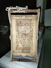  1 صينية قهوه صنع يدوي خشب حفر باليد