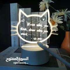  1 Cat Face Creative LED Message Board With Night Light