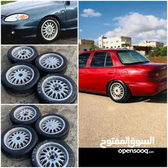  1 جنط BBS 15 اربع براغي محير قريب وبعيد مع كوشوك للبيع او للبدل