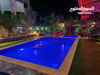  7 مزرعة واستراحة عائلية فاخرة مفروشة بالكامل  جلسات خارجية مظللة  مسابح خاصة شواء وبرك طبيعية