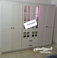 9 خزائن ملابس خشب جودة عالية كفاله 5سنوات على اعمالنا قياس مترين ونص عرض جميع الوان والمقاسات حسب الطل