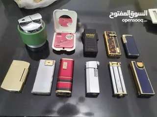  1 مجموعة فاخرة من القداحات الاصلية القديمة الفخمة عدد 12 ولاعة...  سويسري ياباني