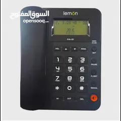  2 Lemon land line phone PA01 ليمون هاتف ارضي اسود