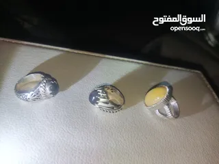  3 خواتم أوبال اثيوبي وهدايا قيمة opal rings silverb