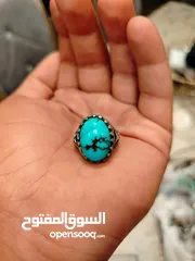  2 خاتم فيروز سيناوي فضة 925