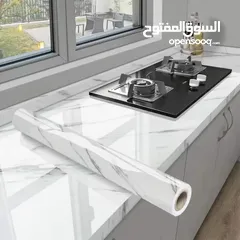  5 رول بديل الرخام PVC   لاصق قوي جدا مقاوم للحرارة ضد العفن والتآكل شكل مطبخك اجمل مع رول رخام