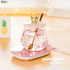  2 مج شفاف مع سخان كهربائي و معلقة ببكج مميز جدا