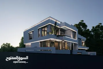  26 شقة فاخرة بإطلالة  مميزة بارقى مناطق عمان الغربية الجبيهة ارضي واخير مع رووف وطوابق