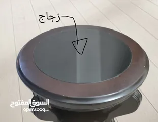  1 طاولتين خشب مع زجاج لون بني مستعمل 50×59