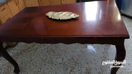  2 طاوله سفره خشب زان مع 6 مقاعد