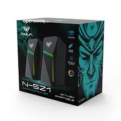  16 سماعات كمبيوتر جيمنغ  مضيئة مميزة  Aula Speaker N-521 Gaming RGB Lights OG