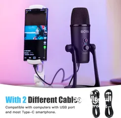  3 مايك تسجيل من براند بويا الأصلي الاحترافي ستريم يوتيوب Boya BY-PM700 Mic for PC & Smart Phone