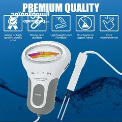  4 جهاز اختبار جودة المياه 2 في 1 بمقياس مزدوج لدرجة الحموضة ومستوى الكلور 2 in 1 Water Quality Tester