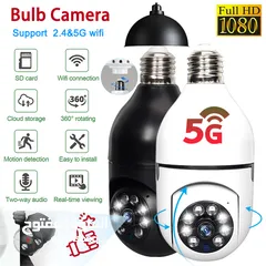  1 (( كاميرا واي فاي ذكية  5G بمصباح 4K ، كاميرا IP للرؤية الليلية ، نظام أمان منزلي  ضمان سنه