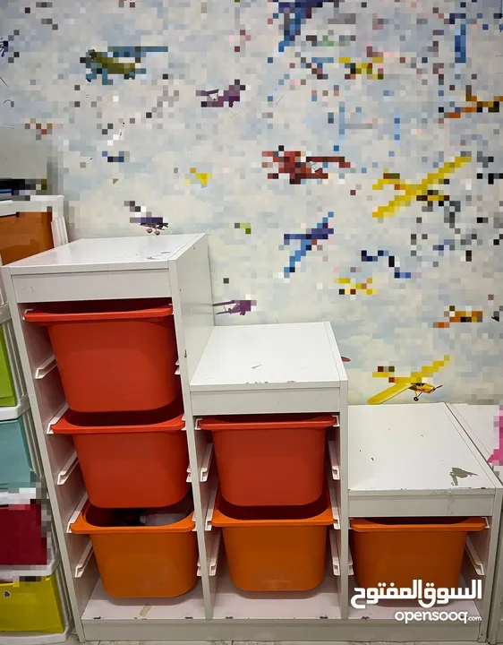 رفوف تخزين مكونه من ست أرفف بلون برتقالي من ايكيا IKEA 6-Shelf Orange Storage . Rack