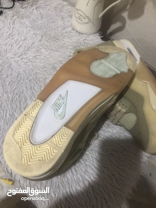 حذاء Nike Air Jordan 4 IV Sail Off White مقاس 11W 9.5M CV9388-100 Retro Virgil OW