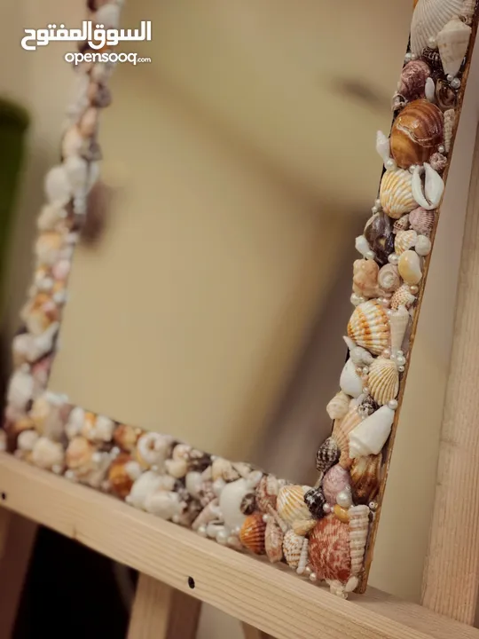 Wall Mirror with Shell Frame - Resin Coated. perfect for bedrooms & entryways.