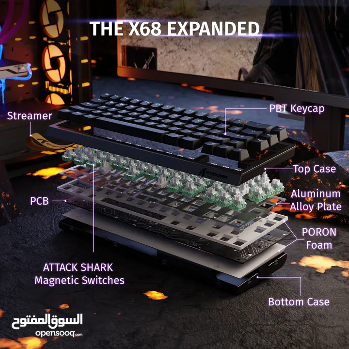 Attack shark x68 he magnetic keyboard