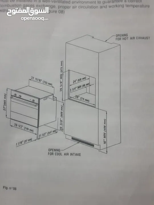 فرن سمالفيك غاز+كهرباء+مروحة BUILT-INمميز جدا