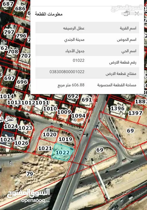 قطع ارضي للبيع منطقه حي الجندي / الرصيفة مساحات مختلفه