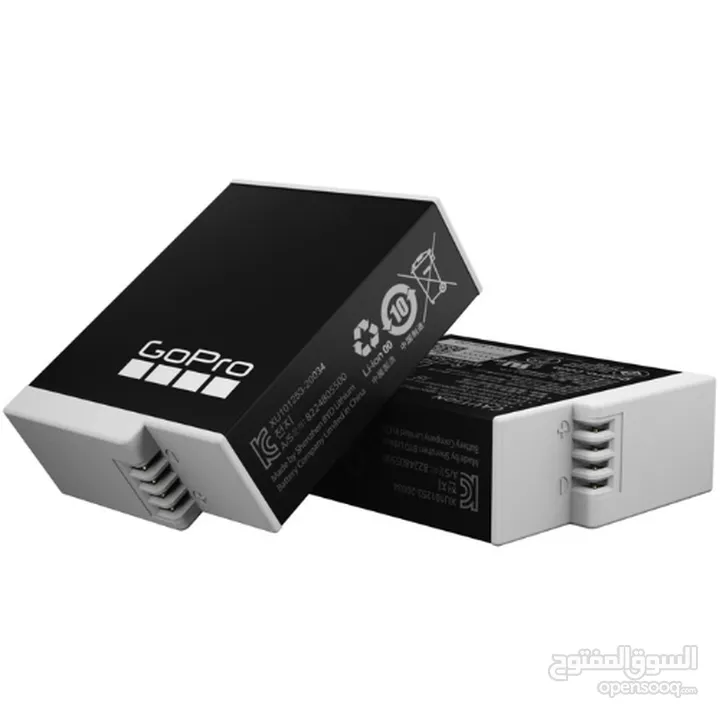 GoPro battery Enduro Hero 9/10/11 Black 2pcs pack   بطارية جو برو إندورو هيرو 9/10/11 أسود 2 قطعة