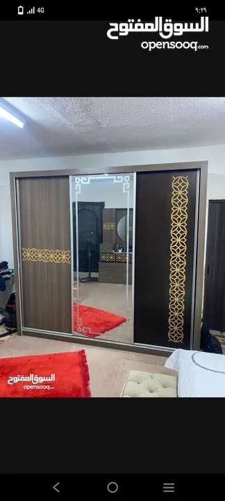 للبيع غرفة نوم كاملة بحالة جيدة جدا مستعملة تفصيل خشب تقيل وليست تجارية