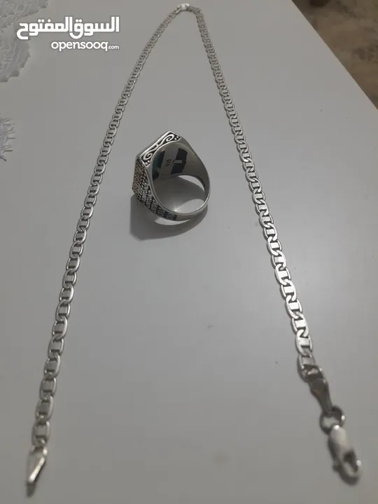 خاتم وسنسال فضه البيع
