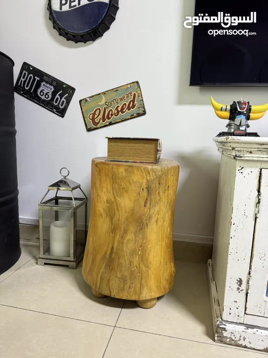 Live edge solid wood stool