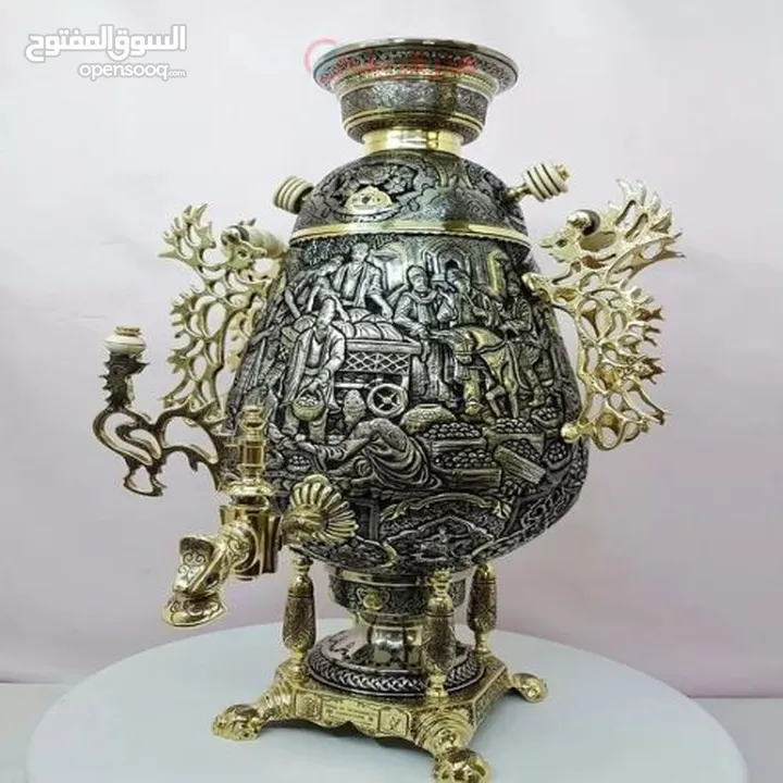 سماور الفحم النحاسية الفاخرة