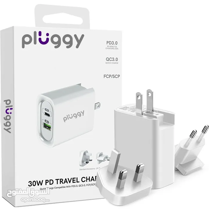 ‏ Pluggy 30W Fast Charger ‏ Pluggy Middle East شاحن سريع بقوة 30 واط