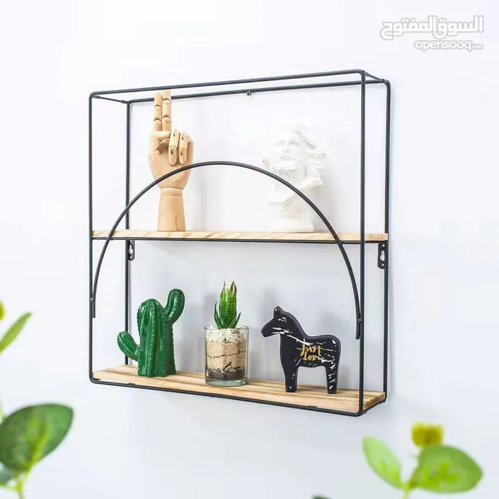 وهاي الرفوف الحديد والخشب هي اللمسة اللي بتكمل المكان بسعر 50 شيكل وكل 3 بسعر 99 شيكل مش مجرد