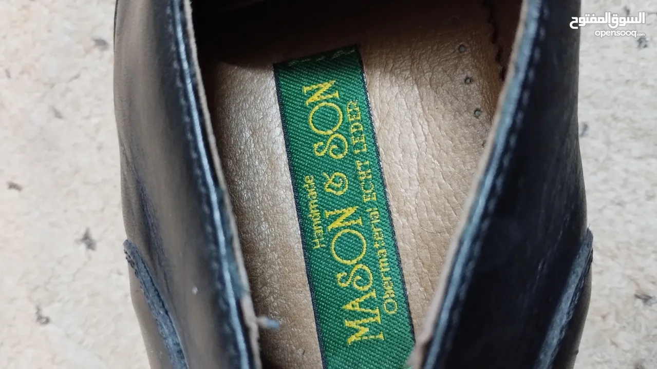 حذاء كندرة صناعة يدوية ماركة Mason & Son عالمية نمرة 43 جلد طبيعي