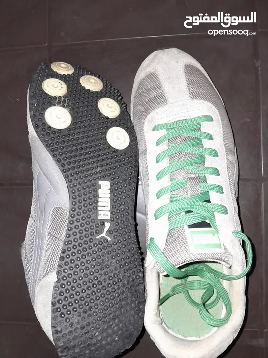 حذاء رياضي رجالي من Puma Speeder باللون الأخضر والرمادي