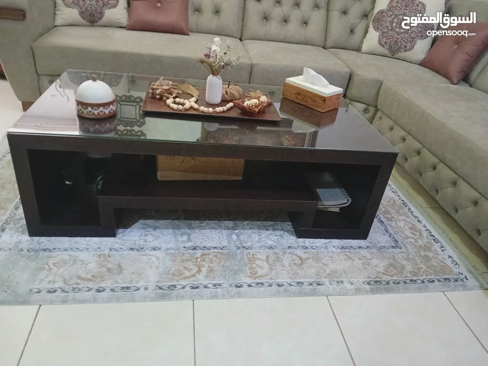 طاولة وسط  وطاولة تلفزيون خشب صولد متين لغرفة الجلوس