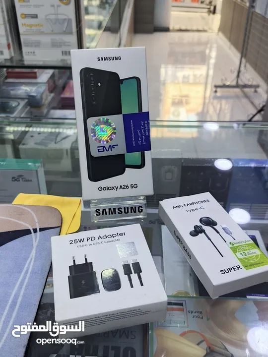 مشغل يوم واحد SAMSUNG A26 5G مستعمل جيجا 256 رام 16 معه بكج هدية متوفر توصيل