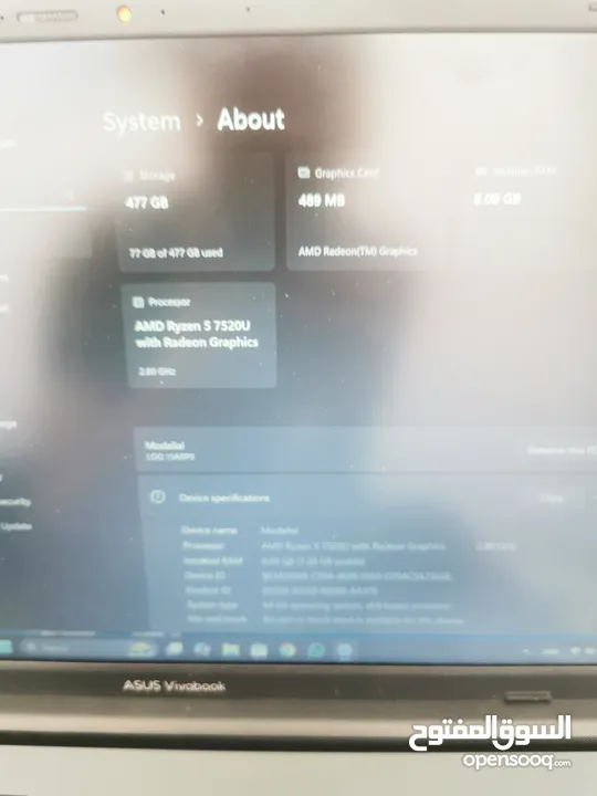 لابتوب ايسوس فيفوبوك جو 14/15 ASUS Vivobook Go معاه كرتون استعمال خفيف جهاز ممتاز ونظيف