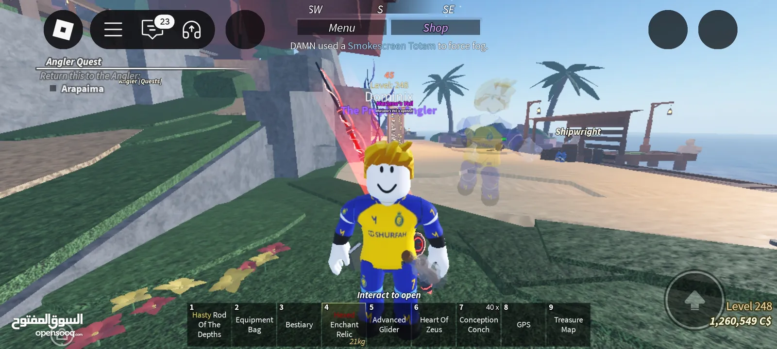 حساب بلوكس فروت و فيتش Roblox سعر نتفاوض خاص