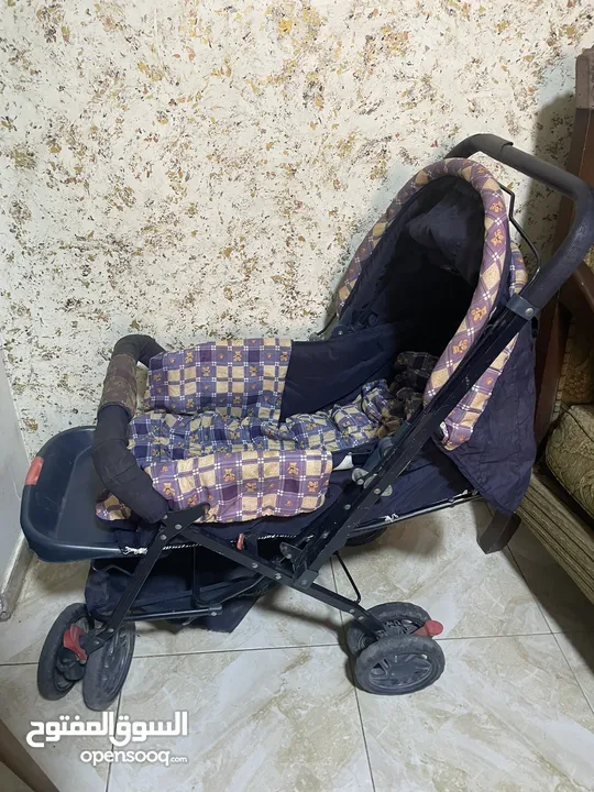 عربة أطفال + car seat + كرسي طعام