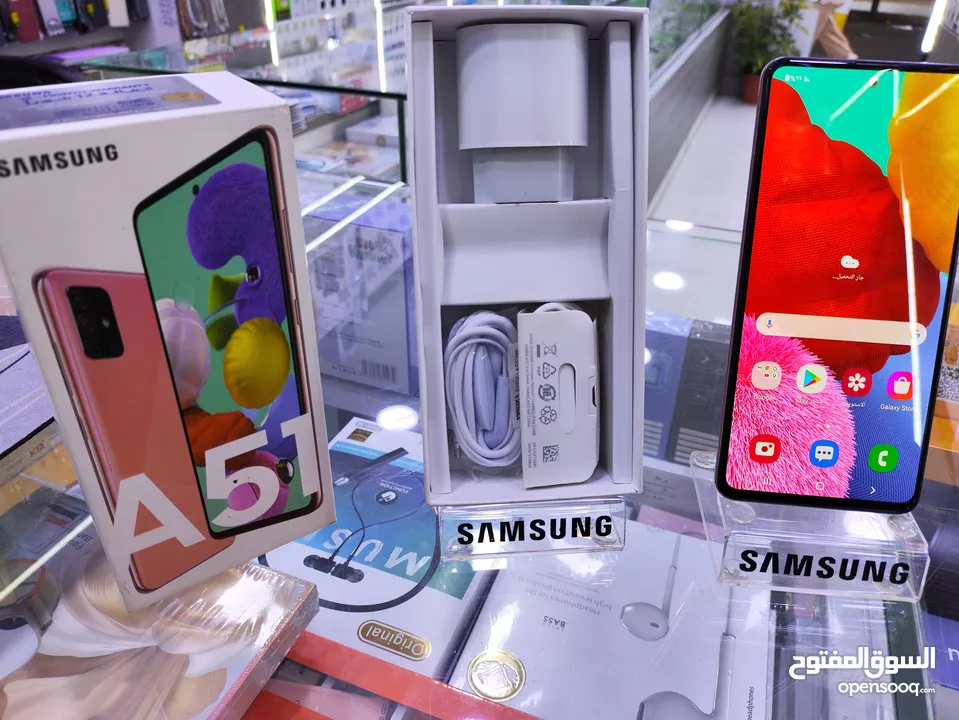 حبه وكالة Samsung A51 جيجا 128 رام 16 معه الكرتونه واغراضو متوفر توصيل