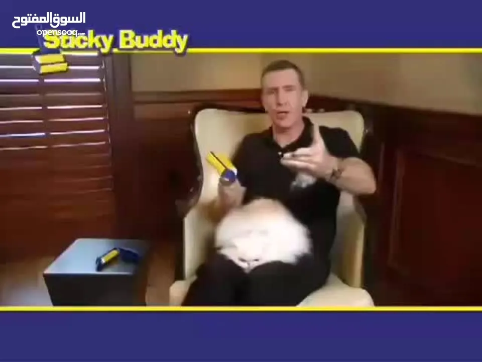 رول Sticky Buddy لإزالة الأوساخ والشعر الحل السريع والفعّال لتنظيف الأثاث، الملابس، والسجاد من الشعر