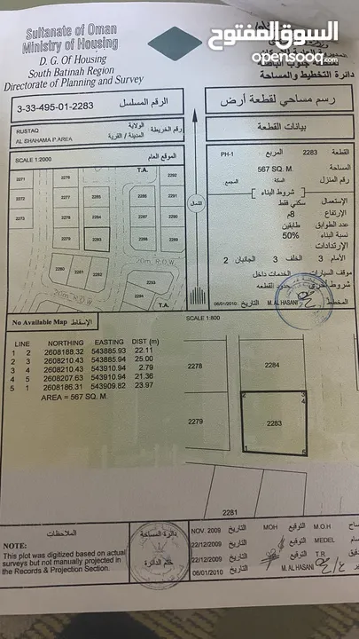 قطعة ارض ولاية الرستاق ( الشهامه)